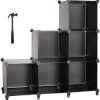 Kootek 6 Cube Storage Organizer Closet Storage Shelves, 22lbs, Black
