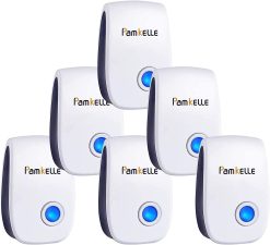 Ultrasonic Pest Repell-er 6 Packs, Bug Repell-ent Indoor Plug Pest Con-trol, Mosquito Repell-ent, Electronic Repell-ent for Ant, Mosquito, Mice, Spider, Roach, Rat, Flea, Fly (6 Pack)