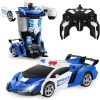 FIGROL Transform RC Car Robot, Remote Control Car Independent 2.4G Robot Deformation Car Toy with One Button Transformation & 360 Speed Drifting 1:18 Scale