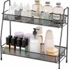 EKNITEY Spice Rack Organizer for Countertop, 2 Tier Bathroom Shelf, Black