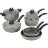 Ballarini Parma 10-Piece Aluminum Ceramic Nonstick Cookware Set in Gray