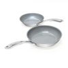 Chantal 2-Piece Stainless Steel Ceramic Nonstick Frying Pan Set