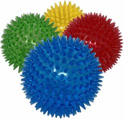 Dipperdap 4-Pack Squeaky Dog Toys 3.5” Spikey Dog Balls