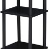 Furinno Just 3-Tier Turn-N-Tube End Table, Black