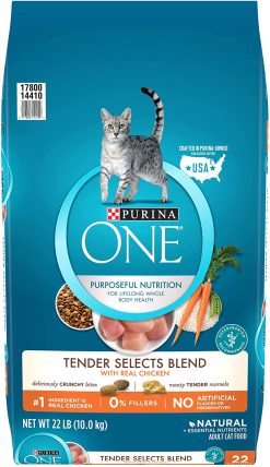 Purina ONE Tender Selects Blend Adult Dry Cat Food, 22lb