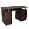 TECHNI MOBILI 48 in. Rectangular Chocolate 3 Drawer Computer Desk