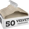 Zober Non-Slip Velvet Hangers - Suit Hangers (50-pack), Ivory