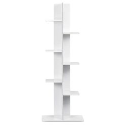 Costway White Open Concept Bookcase Plant Display Shelf Rack Storage Holder Wooden