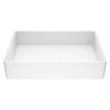 VIGO Matte Stone Magnolia Composite Rectangular Vessel Bathroom Sink, White