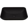 VIGO VGT1428 Matte Shell Sottile Glass Rectangular Vessel Bathroom Sink in Black