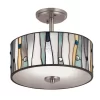 Portfolio  1-Light 13-in Brushed Nickel Incandescent Semi-flush Mount Light