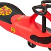 Firetruck Wiggle Car Ride On Toy – No Batteries, Gears or Pedals – Twist, Swivel, Go – Outdoor Ride Ons for Kids 3 Years and Up by Lil’ Rider (Red)