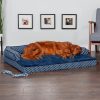 FurHaven Comfy Couch Orthopedic Bolster Dog Bed w/Removable Cover (Diamond Blue)