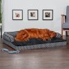 FurHaven Comfy Couch Orthopedic Bolster Dog Bed w/Removable Cover - Diamond Gray, Jumbo