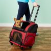 Gen7Pets Geometric Roller with Smart-Level Cat & Dog Carrier Backpack, Red, Up to 20 lbs