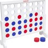 GoSports 3 Foot Width Giant Wooden 4 in a Row Game - Choose Between Classic White or Dark Stain - Jumbo 4 Connect Family Fun with Coins, Case and Rules