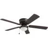 Harbor Breeze 41690 Armitage 52-in Bronze LED Indoor Flush Mount Ceiling Fan with Light (5-Blade)