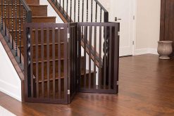 Internet's Best Traditional Pet Gate - 4 Panel - 36 Inch Tall Fence - Free Stand (Espresso)