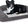 K&H Pet Products Orthopedic Bolster Cat & Dog Bed, Large, Gray