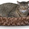 K&H Pet Products Thermo-Kitty Fashion Splash Heated Cat Bed, Large (Mocha)