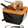 Kurgo Skybox Booster Seat - Pet Car Seats for Small Dogs and Puppies Weighing Under 30 lbs - Headrest Mounted - Dog Car Seat Belt Tether Included - Rover and Skybox Styles ( Black/Orange)