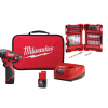 Milwaukee 2401-22-48-32-4024 M12 12-Volt Lithium-Ion Cordless 1/4 in. Hex Screwdriver Kit w/ SHOCKWAVE Impact Duty Driver Alloy Steel Bit Set (50-Pc)