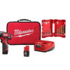 Milwaukee 2401-22-48-89-4630 M12 12-Volt Lithium-Ion Cordless 1/4 in. Hex Screwdriver Kit w/ SHOCKWAVE Impact Duty Titanium Drill Bit Set (15-Piece)