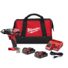 Milwaukee 2801-22CT M18 18-Volt Lithium-Ion Brushless Cordless 1/2 in. Compact Drill/Driver Kit with (2) 2.0 Ah Batteries, Charger and Case