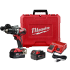 Milwaukee 2902-22 M18 18-Volt Lithium-Ion Brushless Cordless 1/2 in. Compact Hammer Drill/Driver Kit w/Two 4.0Ah Batteries and Hard Case