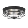 Portfolio  Valdara 2-Light 14.88-in Matte Black Incandescent Flush Mount Light