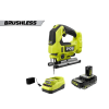 RYOBI PBLJS01K1 ONE+ HP 18V Brushless Cordless Jigsaw Kit with 2.0 Ah HIGH PERFORMANCE Battery and Charger