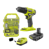 RYOBI PDD209K-A98401 ONE+ 18V Cordless 3/8 in. Drill/Driver Kit with 1.5 Ah Battery, Charger, and Drill and Impact Drive Kit (40-Piece)