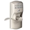 Schlage  Keypad Camelot Satin Nickel Single Cylinder Electronic Handle Lighted Keypad