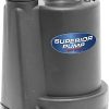 Superior Pump 91330 1/3 HP Thermoplastic Submersible Utility Pump with 10-Foot Cord