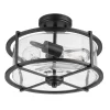 allen + roth  3-Light 13-in Black Incandescent Semi-flush Mount Light