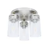 allen + roth  Vallymede 3-Light 12-in Brushed Nickel Incandescent Flush Mount Light