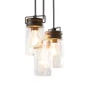 allen + roth  Vallymede 3-Light Aged Bronze Farmhouse Clear Glass Jar Mini Pendant Light