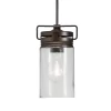 allen + roth  Vallymede Aged Bronze Farmhouse Clear Glass Jar Mini Pendant Light