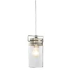 allen + roth  Vallymede Brushed Nickel Farmhouse Clear Glass Jar Mini Pendant Light