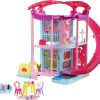 Barbie Chelsea Playhouse (~20-in) Transforming Dollhouse with Slide, Pool, Ball Pit, Pet Puppy & Kitten, Elevator, 15+ Accessories, Gift for 3 to 7 Year Olds