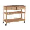 HOMESTYLES Vineyard Natural Kitchen Cart with Storage