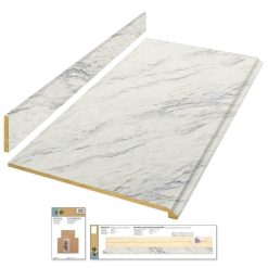 Hampton Bay 8 ft. White Laminate Countertop Kit with Full Wrap Ogee Edge in Calcutta Marble