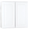 Hampton Bay Hampton Satin White Raised Panel Stock Assembled Wall Kitchen Cabinet (30 in. x 30 in. x 12 in.)