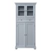 Home Decorators Collection Hampton Harbor 25 in. W 4-Door Tall Cabinet in Dove Grey