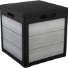 Keter Denali 30 Gallon Resin Deck Box for Patio Furniture, Pool Accessories, and Storage for Outdoor Toys, Grey/Black