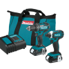 Makita CT225SYX 18V LXT Lithium-Ion Compact 2-Piece Combo Kit (Driver-Drill/Impact Driver)