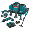 Makita XT614SX1 18V Lithium-Ion Cordless 6-Piece Kit (Drill-Driver/ Impact Driver/ Circular Saw/ Recipro Saw/ Vacuum/ Light) 3.0Ah