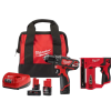 Milwaukee 2407-22-2447-20-48-11-2460 M12 12V Lithium-Ion Cordless 3/8 in. Drill/Driver Kit with M12 3/8 in. Crown Stapler and 6.0 Ah XC Battery Pack