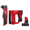 Milwaukee 2415-20-2447-20-48-11-2460 M12 12V Lithium-Ion Cordless 3/8 in. Right Angle Drill with M12 3/8 in. Crown Stapler and 6.0 Ah XC Battery Pack