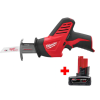 Milwaukee 2420-20-48-11-2440 M12 12V Lithium-Ion HACKZALL Cordless Reciprocating Saw with 4.0 Ah M12 Battery